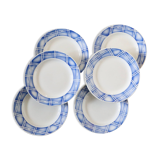 Set of 6 Sarreguemines flat plates, Rostand pattern
