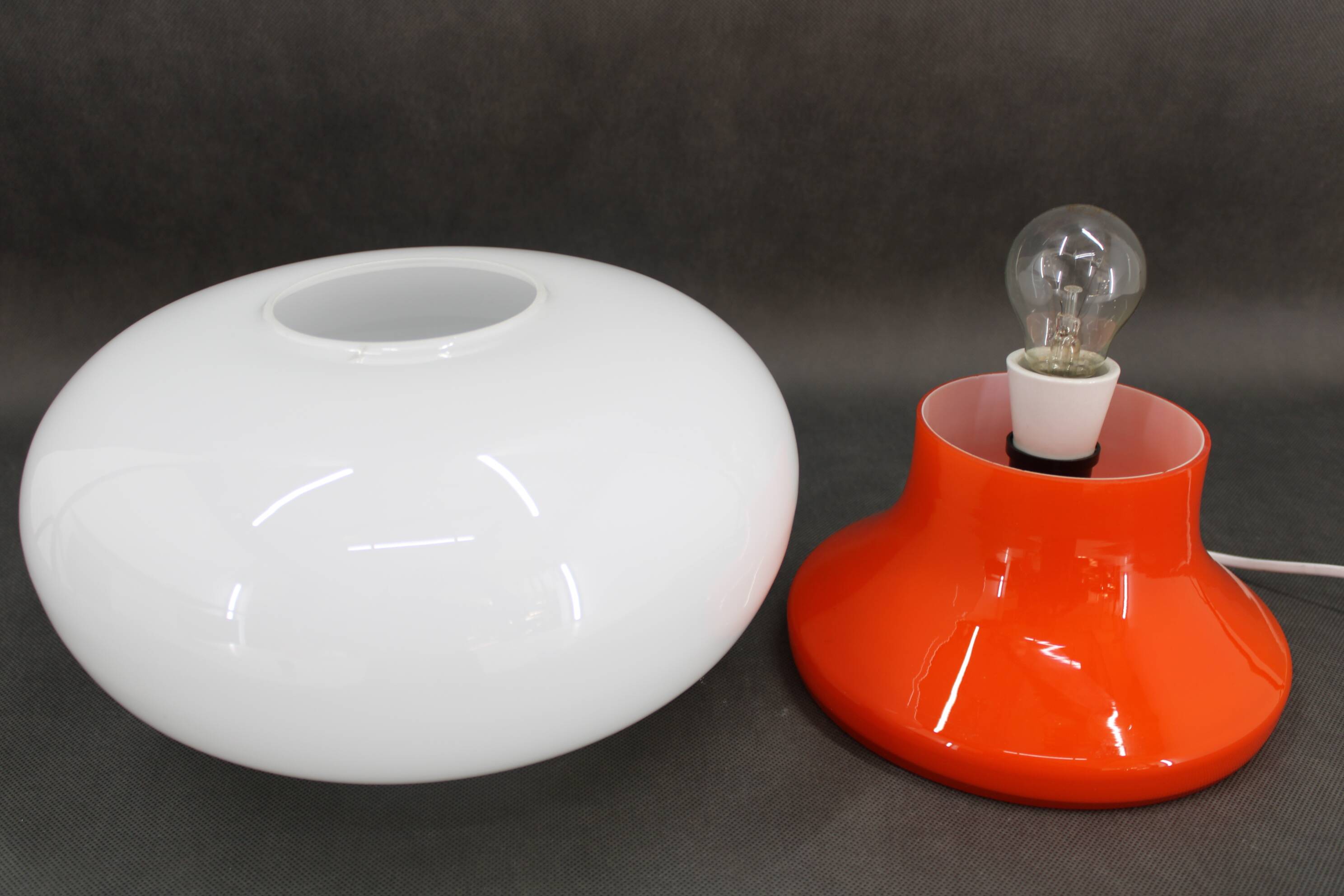 1970s Stepan Tabery Glass Mushroom Table Lamp, Czechoslovakia
