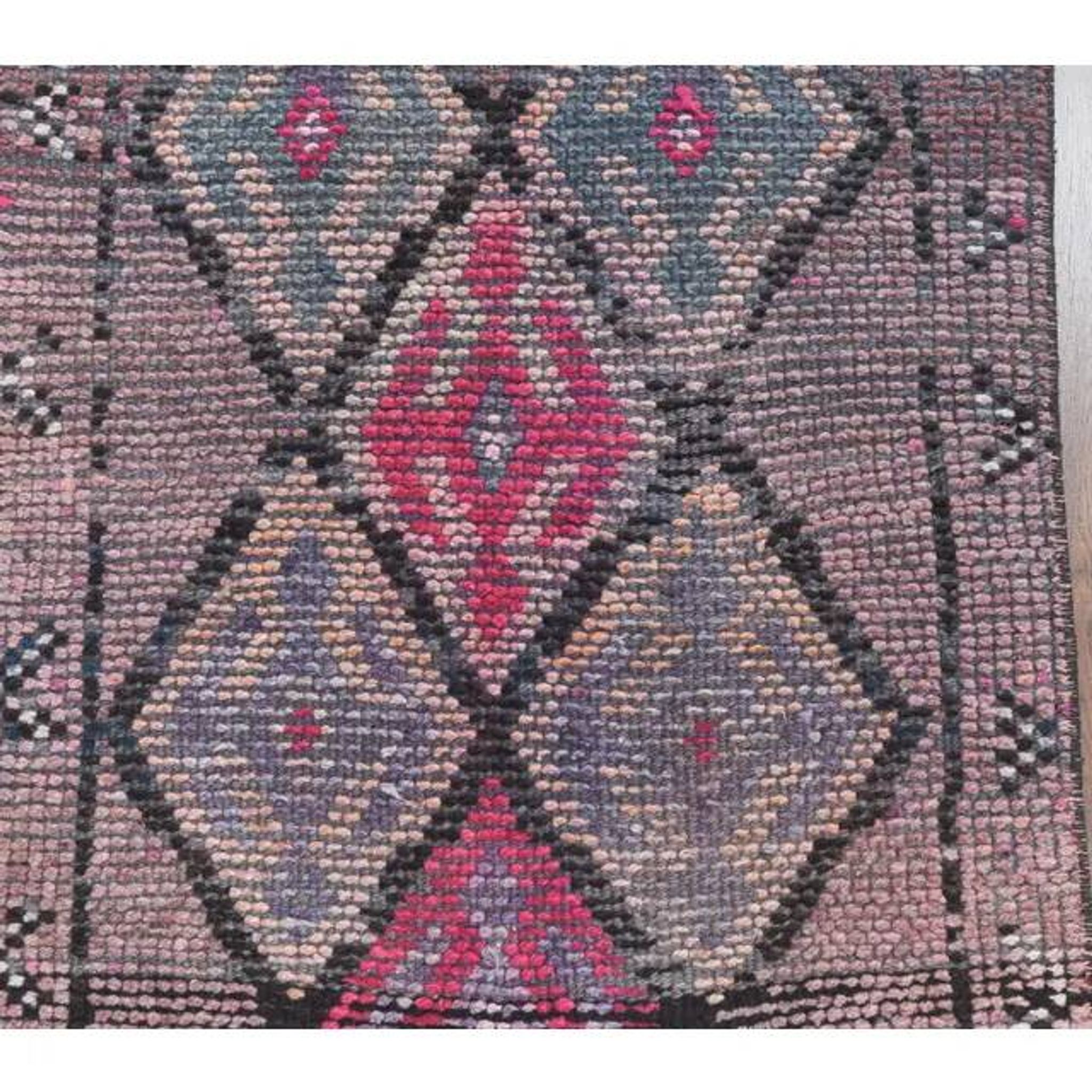 Vintage Turkish Hand-Knotted Hallway Runner  71x313