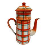 Old Vintage Orange Enameled Coffee Pot
