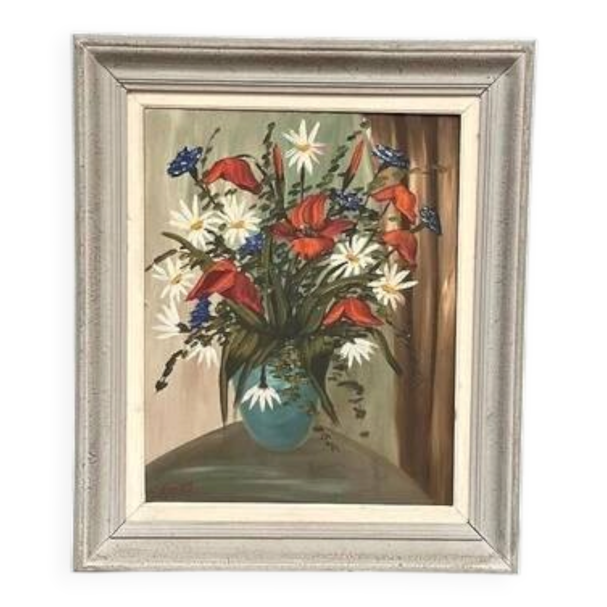 Original Oil on Panel “Bloomer” by Hartiviq Dated 1954 Vintage & Framed 57×66cm