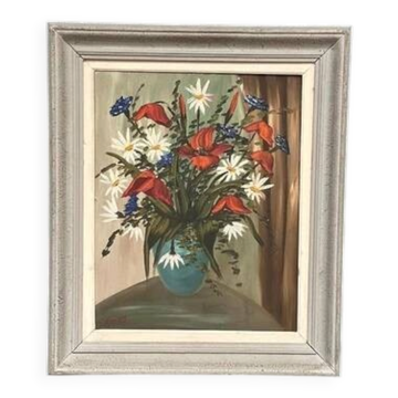 Original Oil on Panel “Bloomer” by Hartiviq Dated 1954 Vintage & Framed 57×66cm