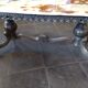 Wrought iron coffee table, marble top
