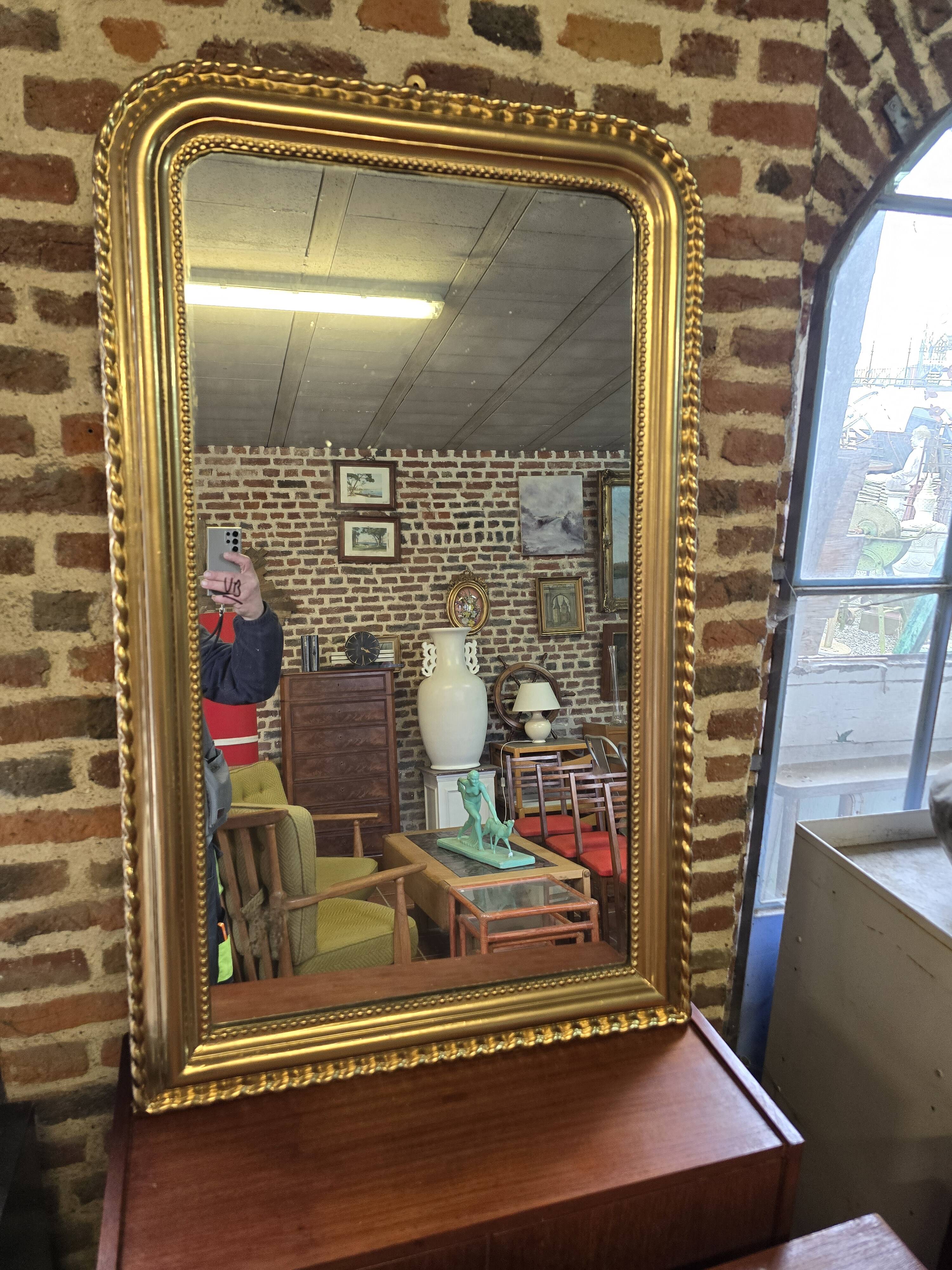 Antique Louis Philippe style gilded mirror