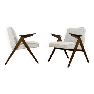 Customizable Pair Of Restored Mid Century "Bunny" Armchairs, 1970's