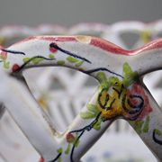 Openwork bowl in painted earthenware, Émile Tessier Le Croisic, 30-50's accident