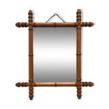 Miroir ancien en bois façon bambou