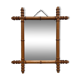 Antique bamboo-style wooden mirror