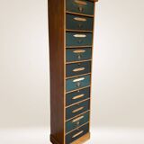 Notary desk with blue flaps, also known as a card index.