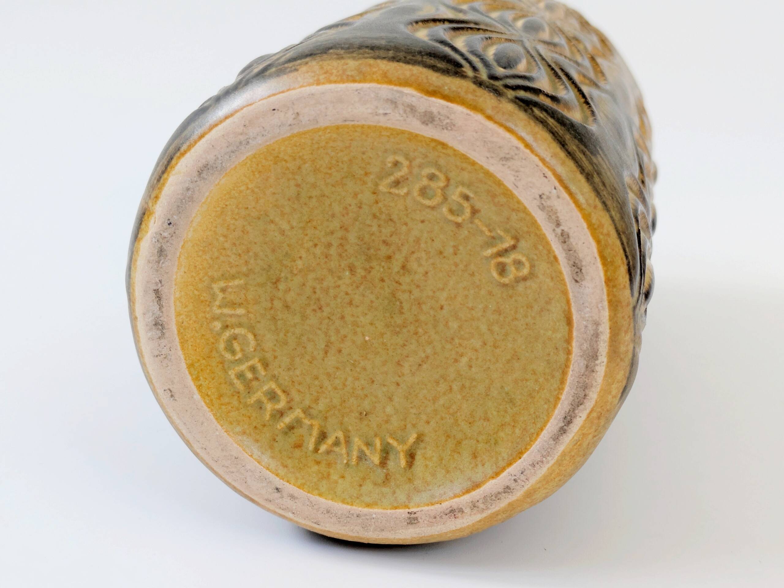 Vintage Scheurich vase from the 60s, yellow and brown Amsterdam decor