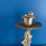 Set of 2 Art Deco Style Metal Candlesticks - Elegant and Vintage Candle Holders
