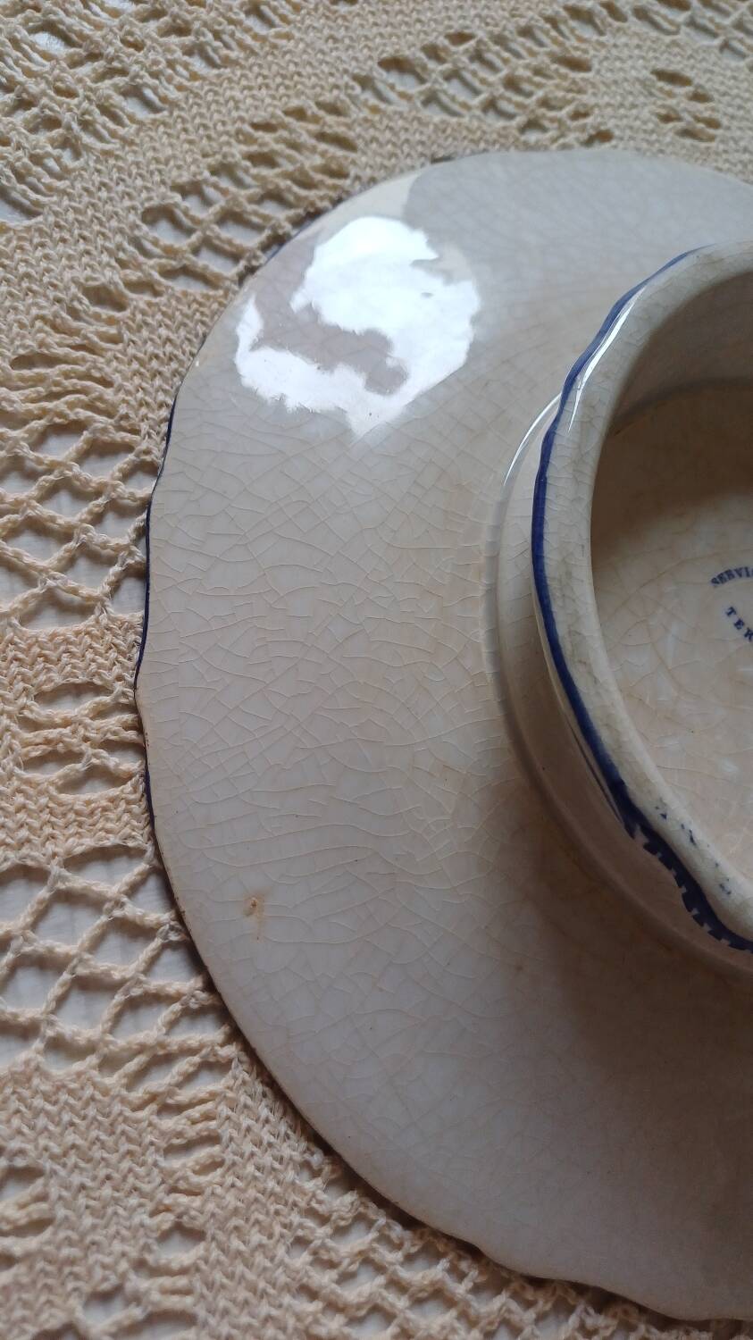 Ironstone Compote Dish Sunflower