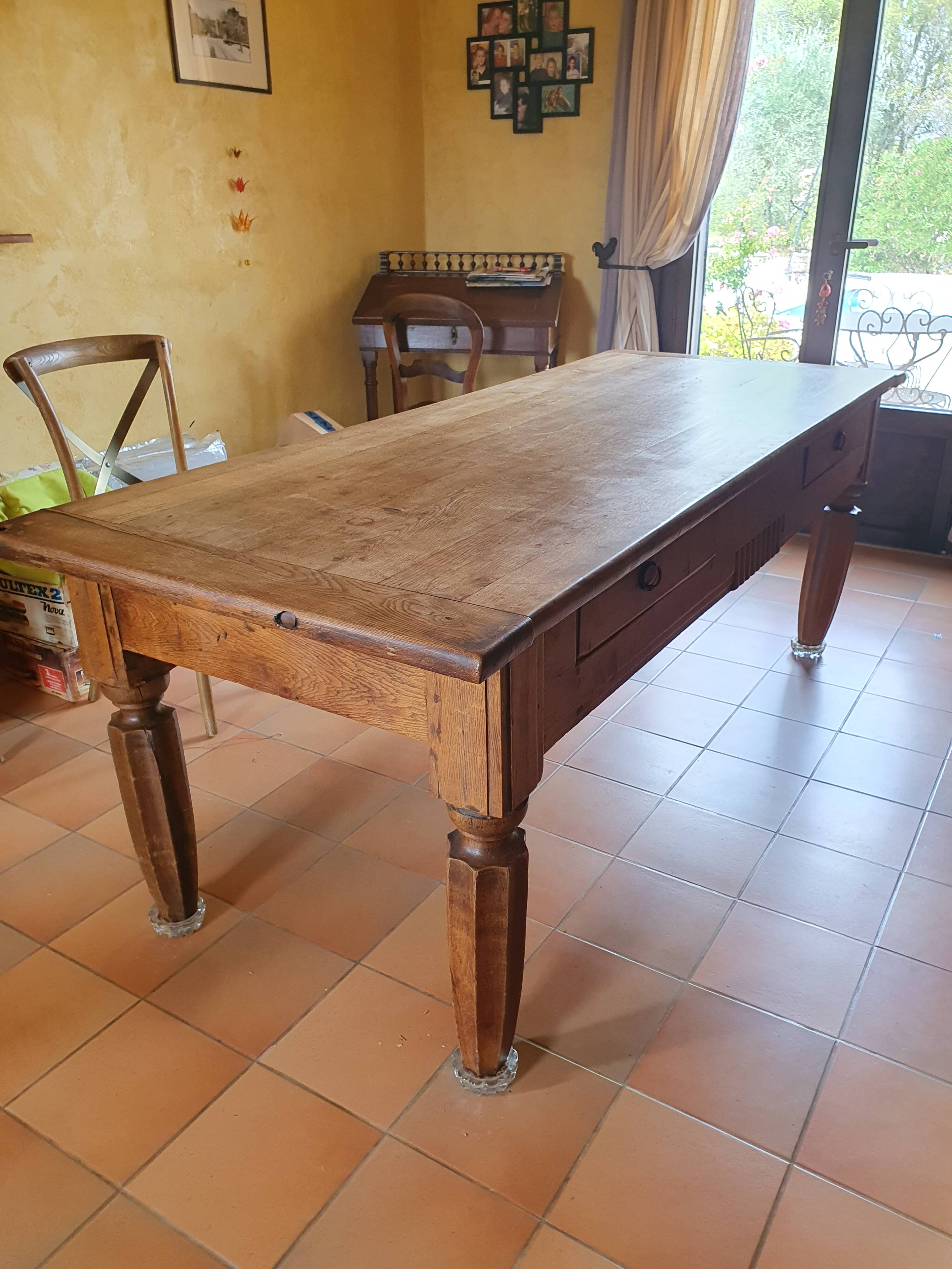 Table de ferme en chêne