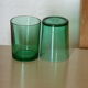 6 glasses of vintage green glass water 1970