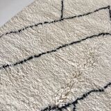 Moroccan Berber carpet Beni Ouarain with black graphic patterns 2,36x1.55m