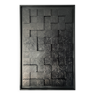 Table "Dark Matter" straw marquetry