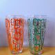 Set of 6 Screen-Printed Glasses 1960