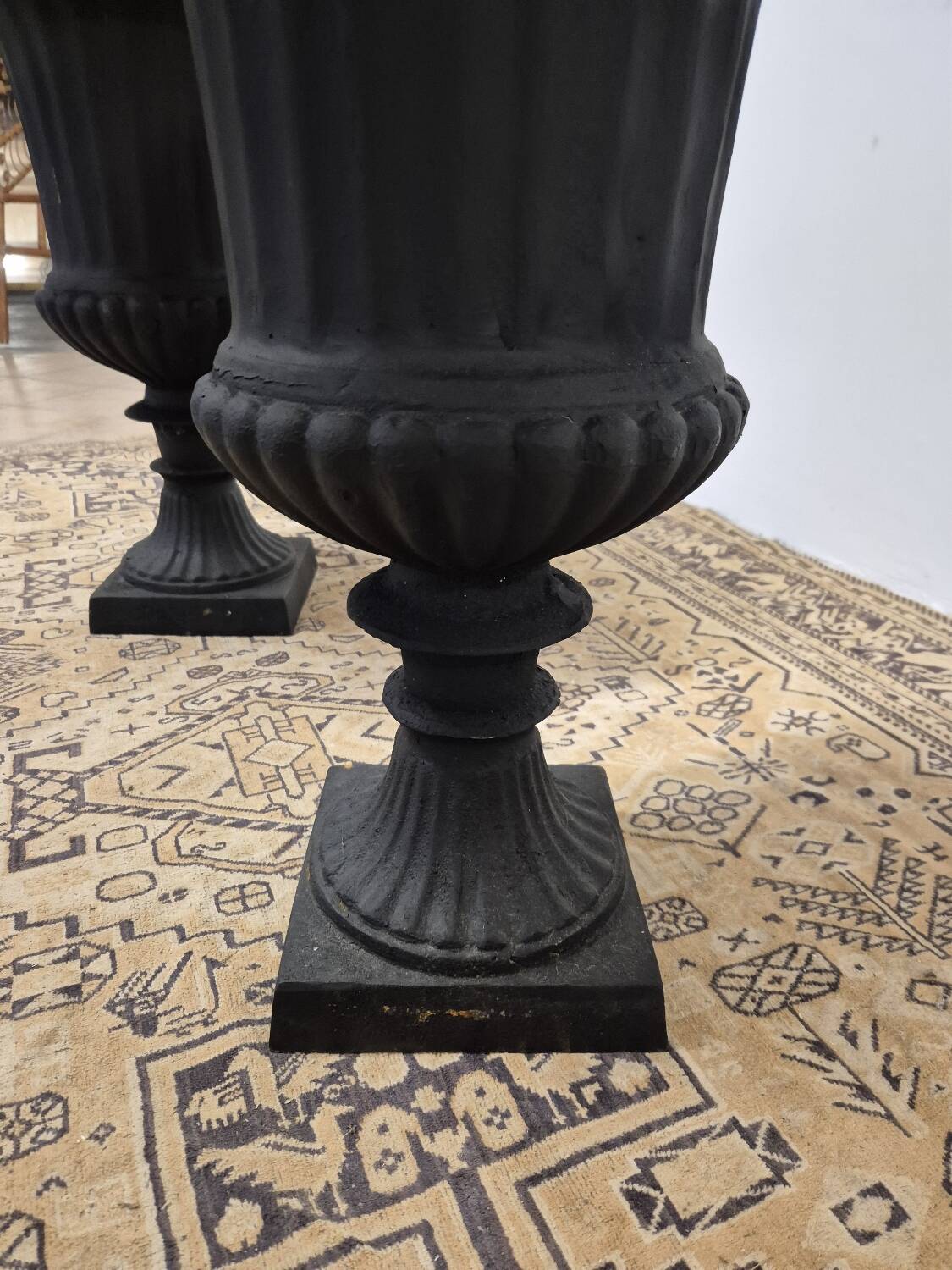 Pair of Medici cast iron vases from Maison Bourgeoise