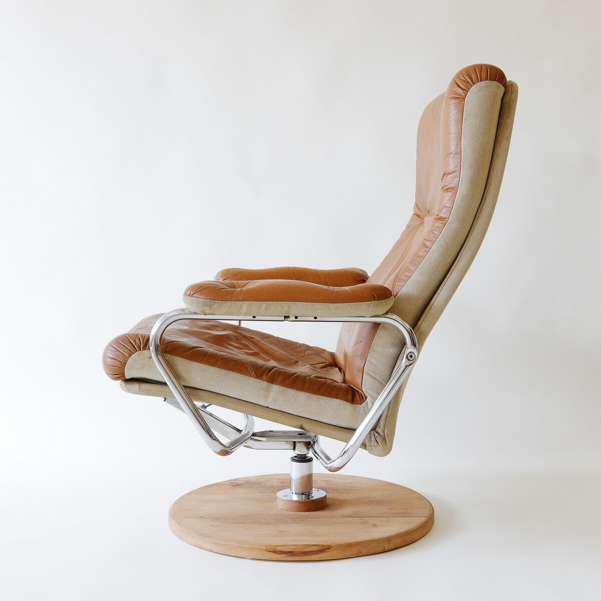 Leather armchair, chromed design, Germany,70