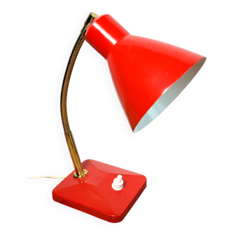 Small flexible lamp vintage 1970 red and gold