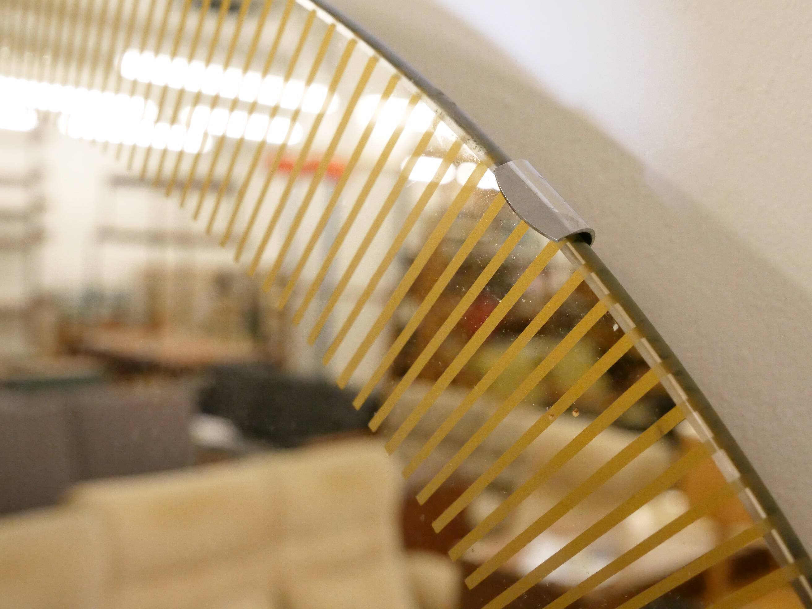Vintage dressing table with gold trim and mirror, 1950s/1960s
