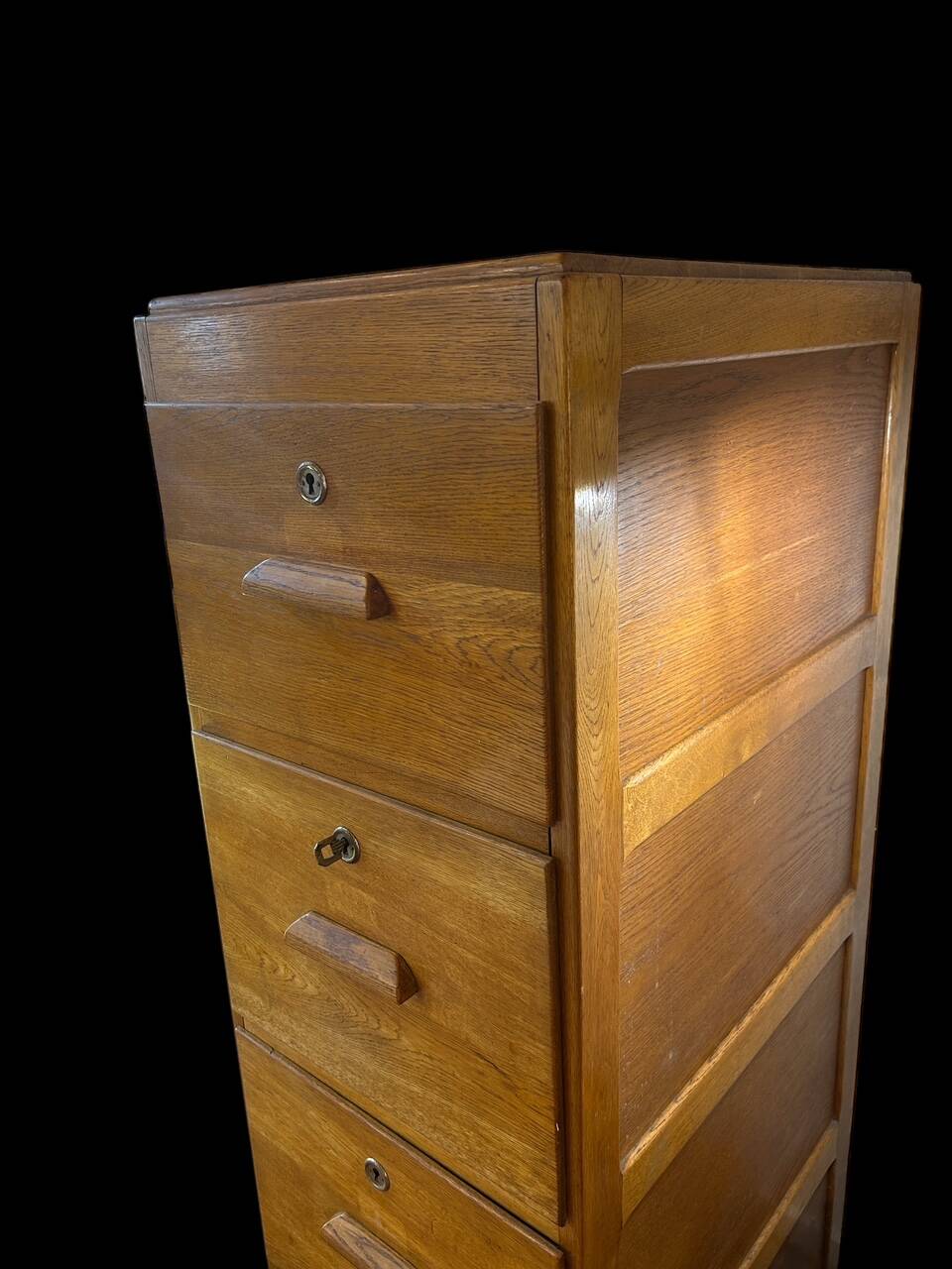 solid oak workshop cabinet, 1950