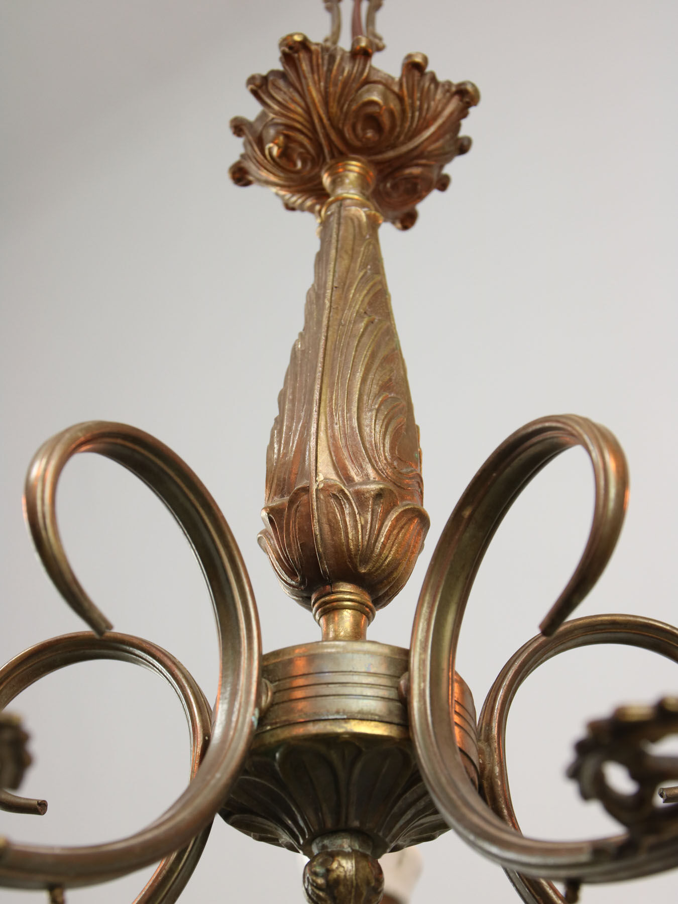 Art-deco brass chandelier, 1930s