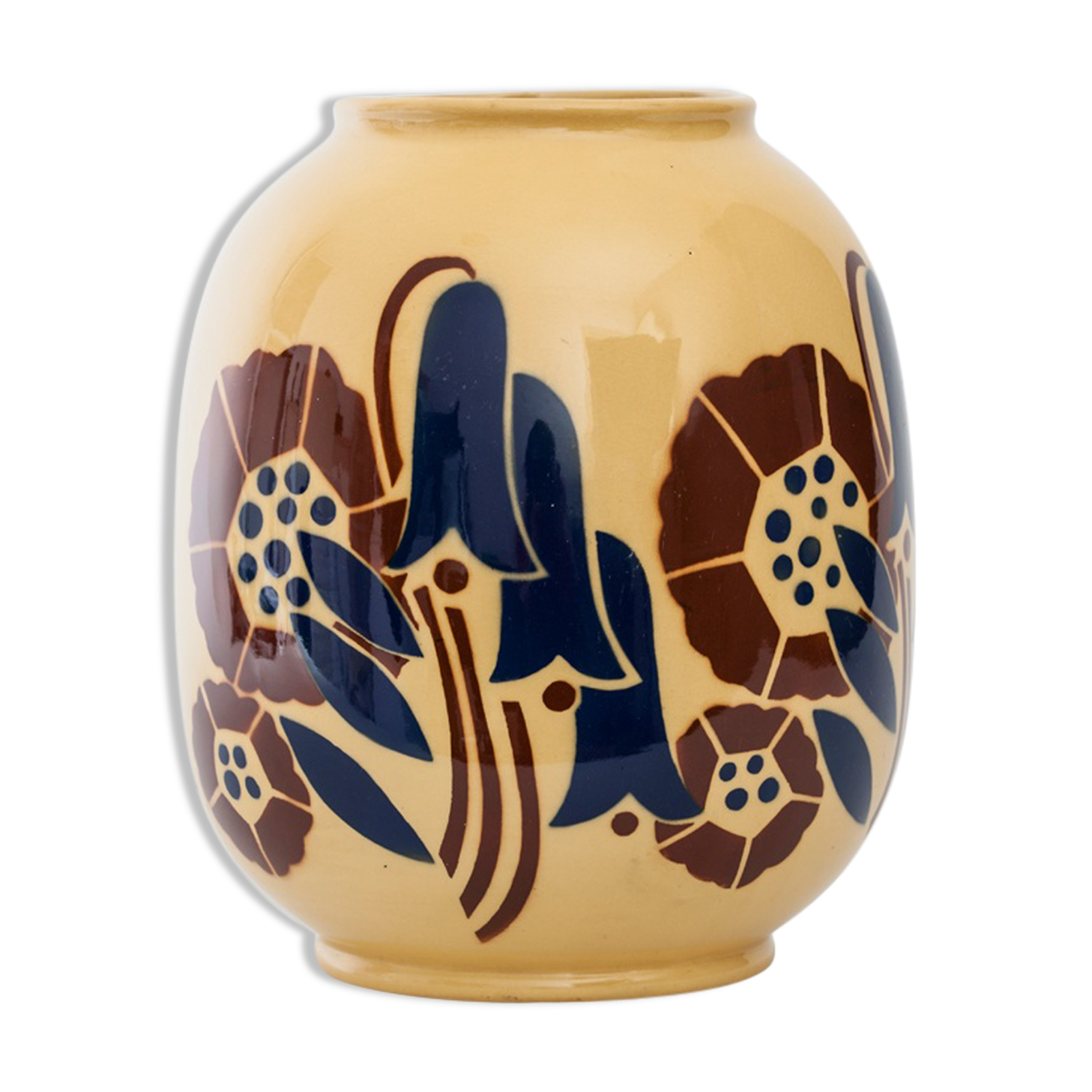 Vase Art deco Lunéville "Galeries Lafayette" with floral decoration