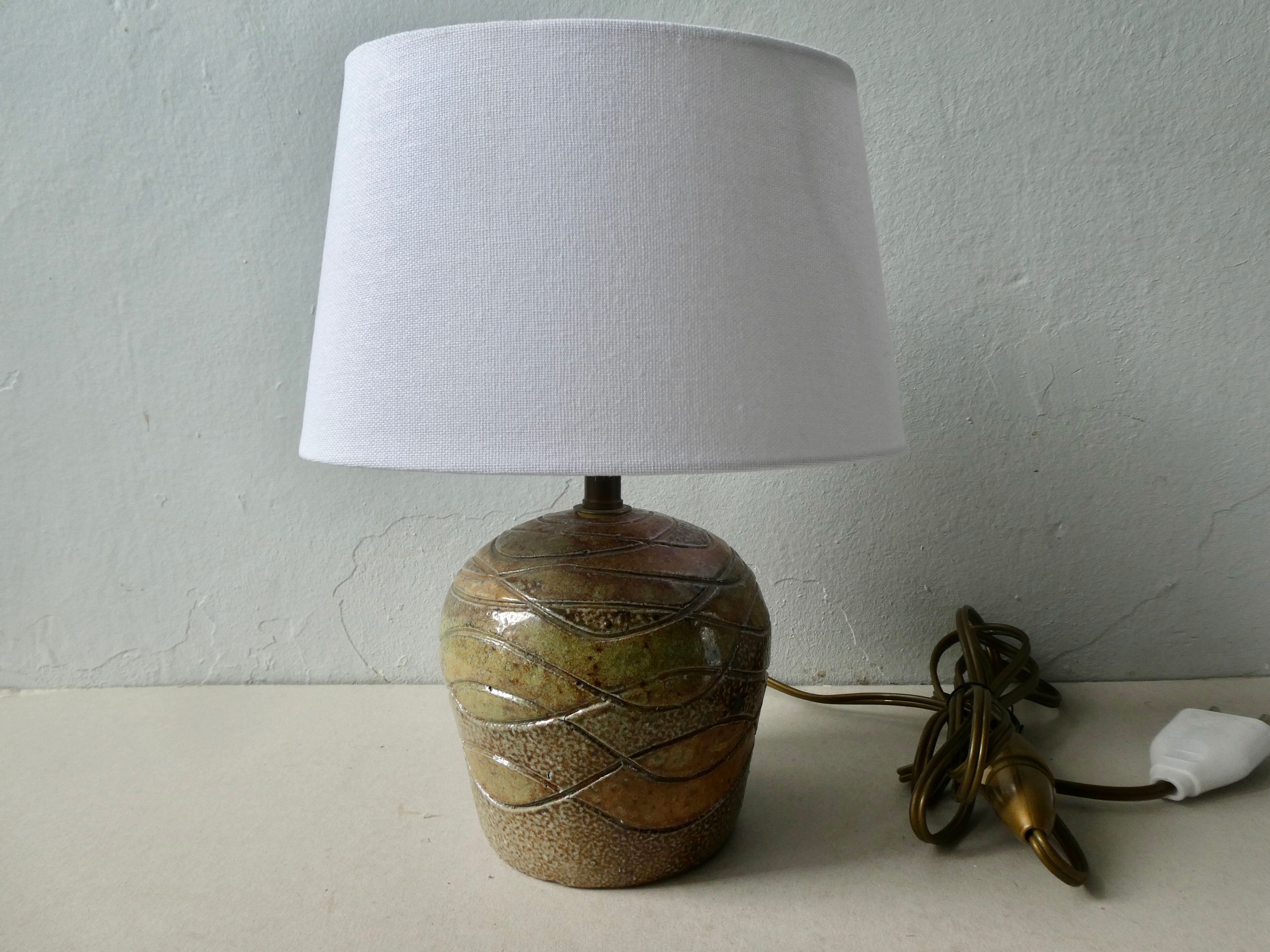 Sandstone lamp by Jean Claude Monange, 60s