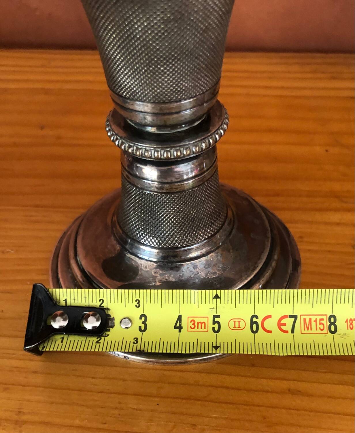 Silver candlesticks by TH HENRY