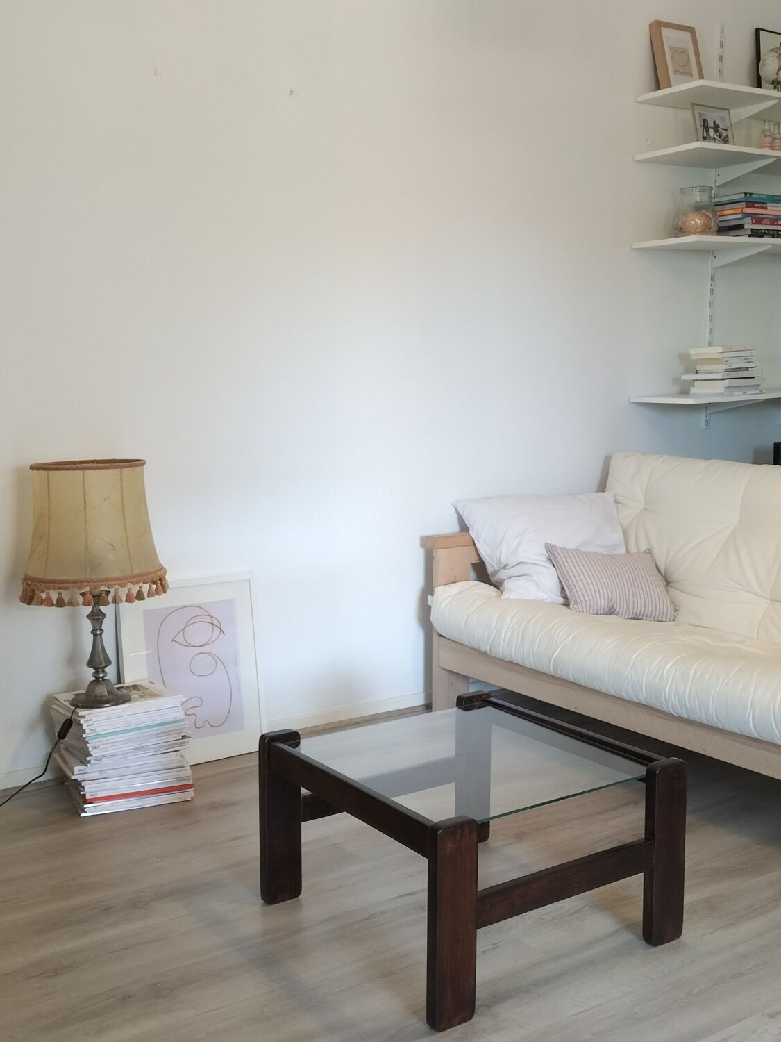 Wood and glass coffee table