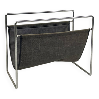 Metal and jeans magazine rack