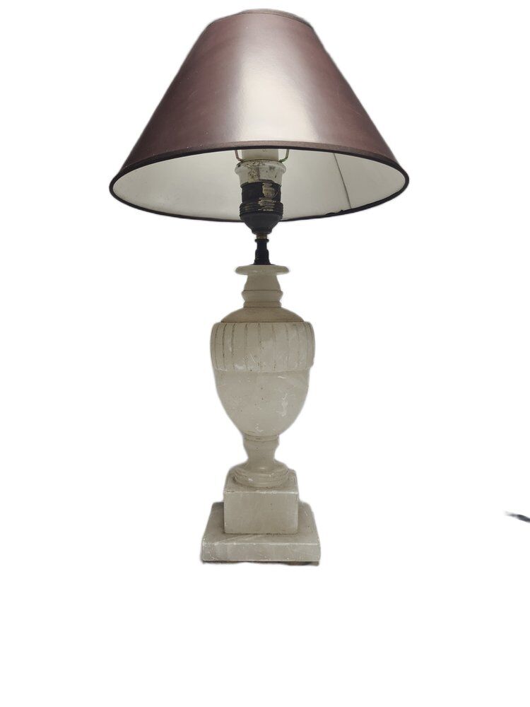 Art Deco alabaster bedside lamp, Belgium, 1950s
