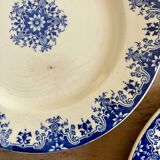 Set of 12 antique flat ironstone plates - Normandy -