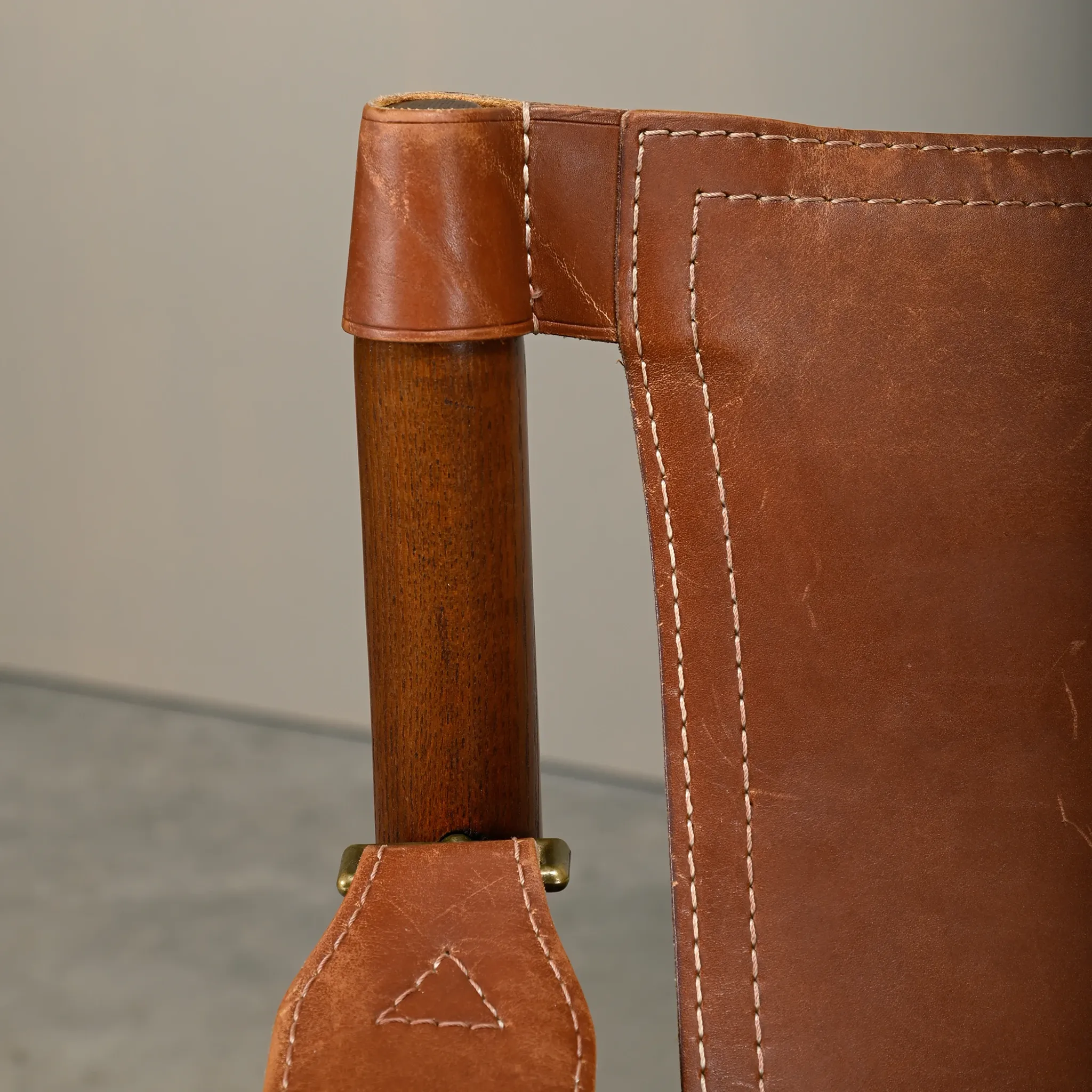 Arne Norell Sirocco Safari Lounge Chair in stained Ash and Brown Leather