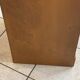 1950s oak office storage cabinet with curtains.