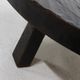 Brutalist Solid Stained Oak Round Tripod Coffee Table 1970s