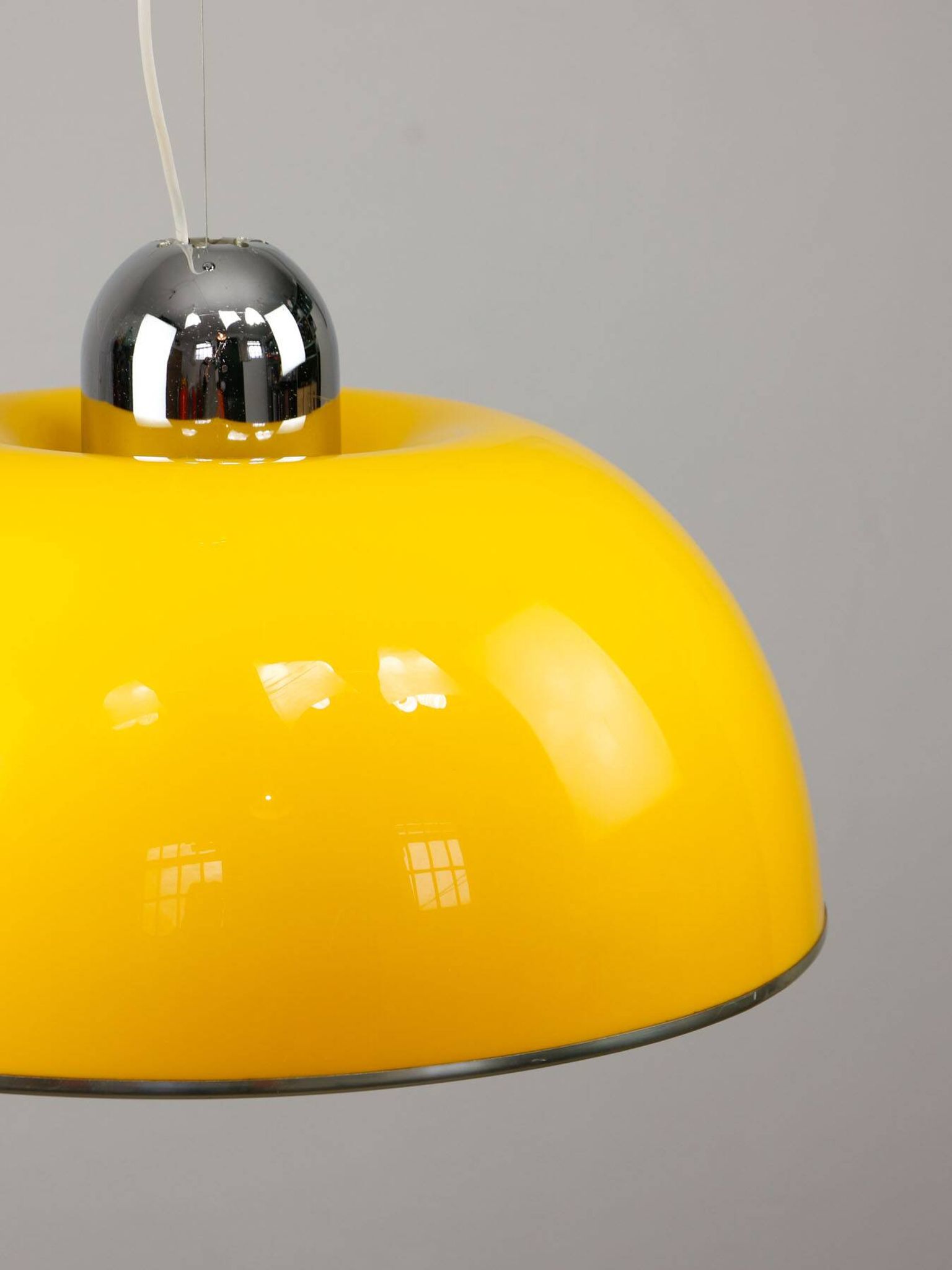 Rare Large Yellow Space-age Pendant from Guzzini, 1970s