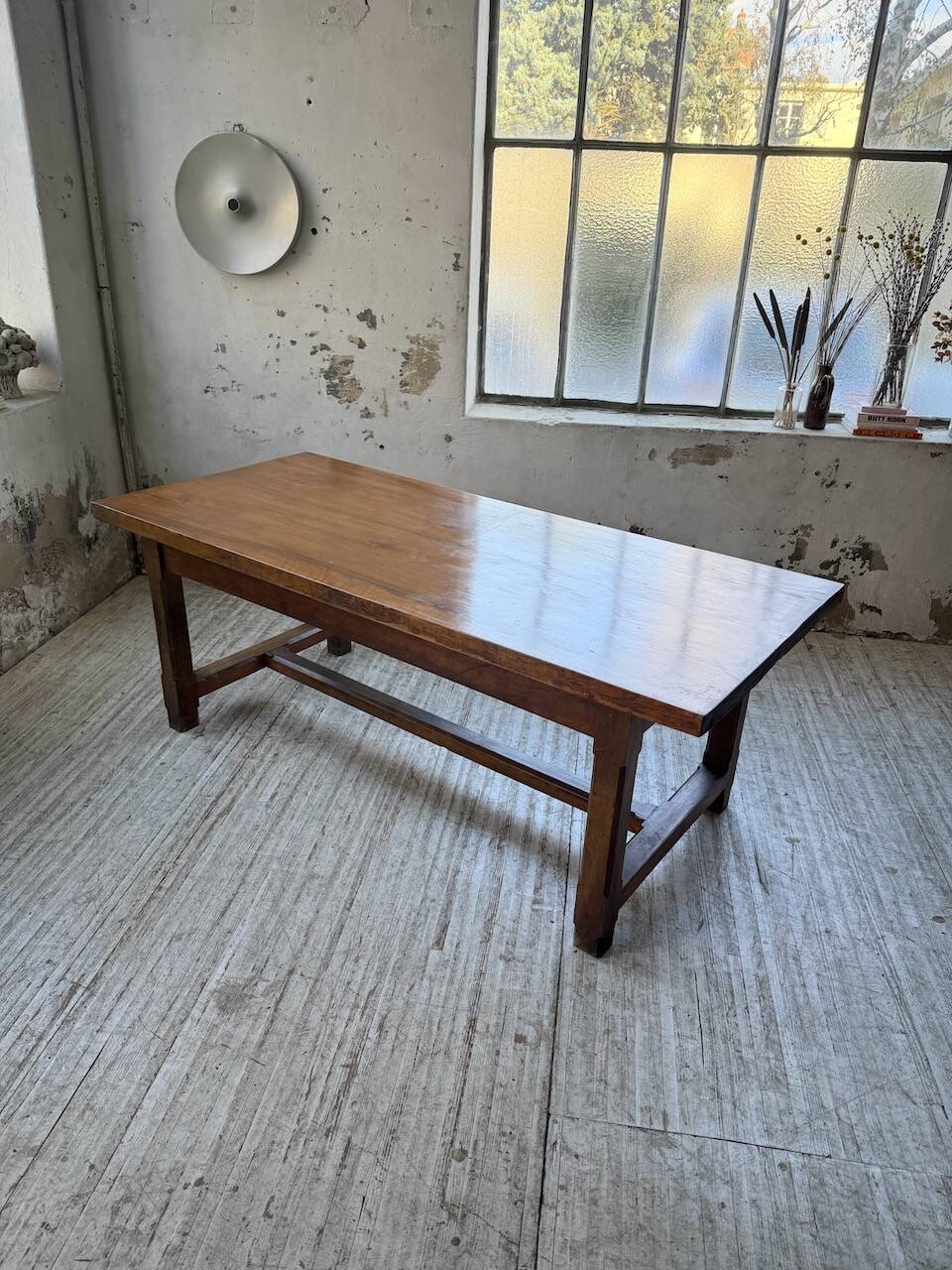Rustic farmhouse table, solid oak, 2m