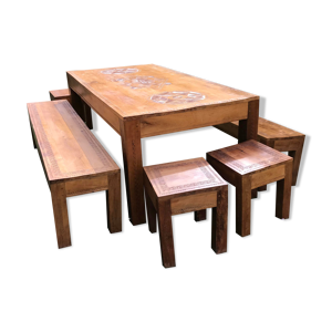 Table Zafmaniry en bois - assises