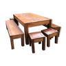 Zafmaniry table in solid Madagascar rosewood and seats