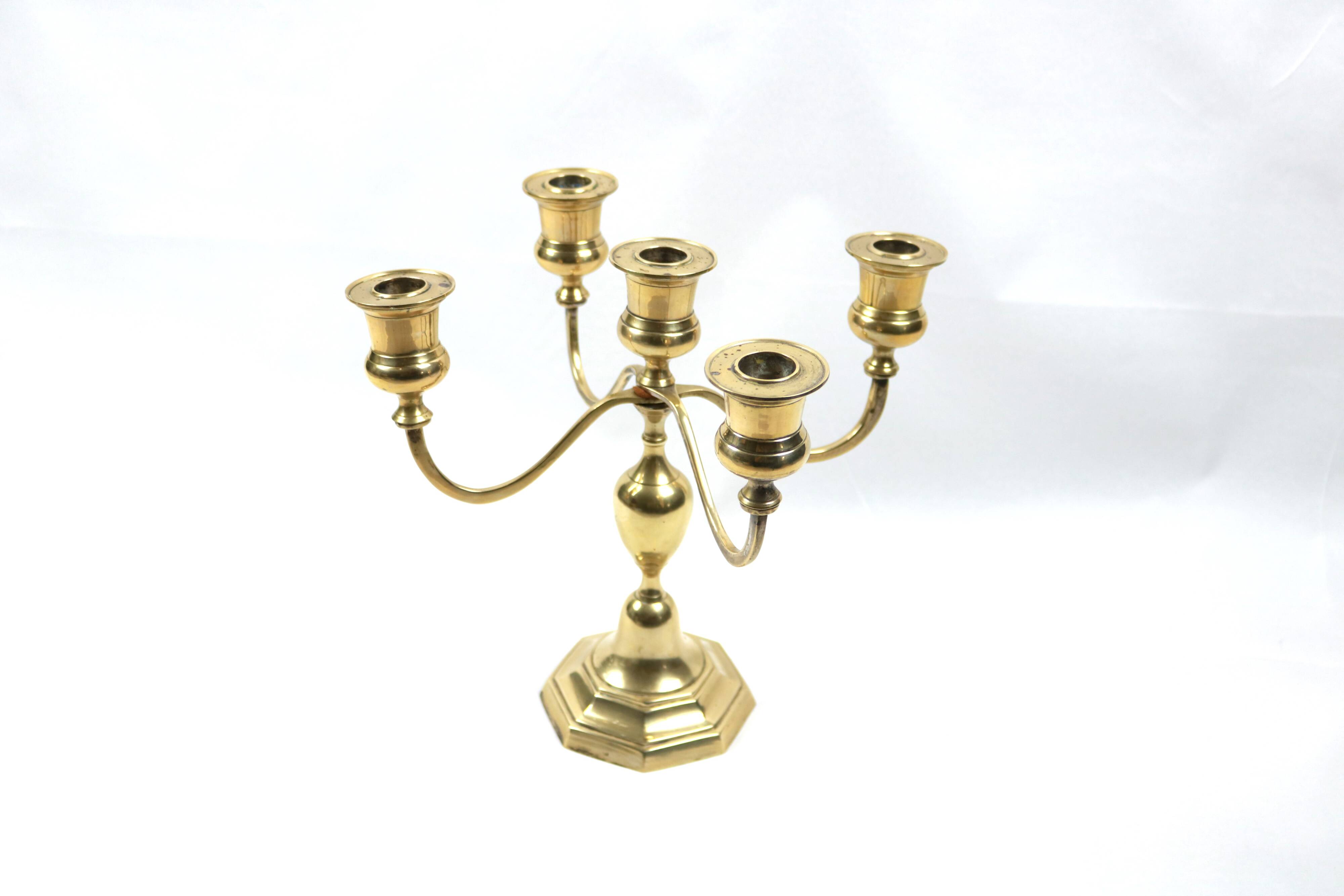 Golden 5-arm candlestick