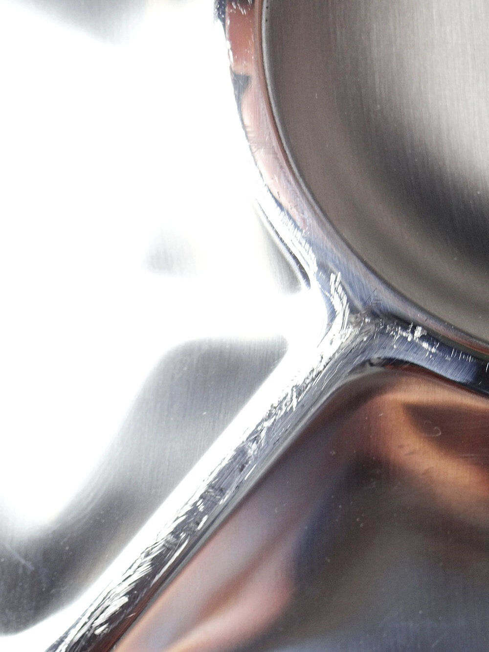 Large compartmented stainless steel hors d'oeuvre platter by Guy Degrenne, France, vintage.