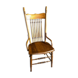 Wooden armchair with high back