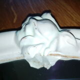 50x40 cm enamelled cast oval mirror