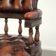English cowhide Chesterfield swivel and tilt button seat office chair