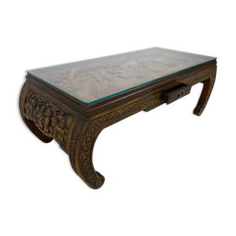 Table basse sculptée à la main Chine années 1930