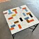 Square coffee table in multicoloured zellige, handcrafted in Morocco.