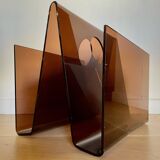 Porte-revues/vinyles plexiglas fumé