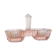 Servant salt pepper in pink glass, molded glass, vintage french, authentic